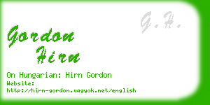 gordon hirn business card